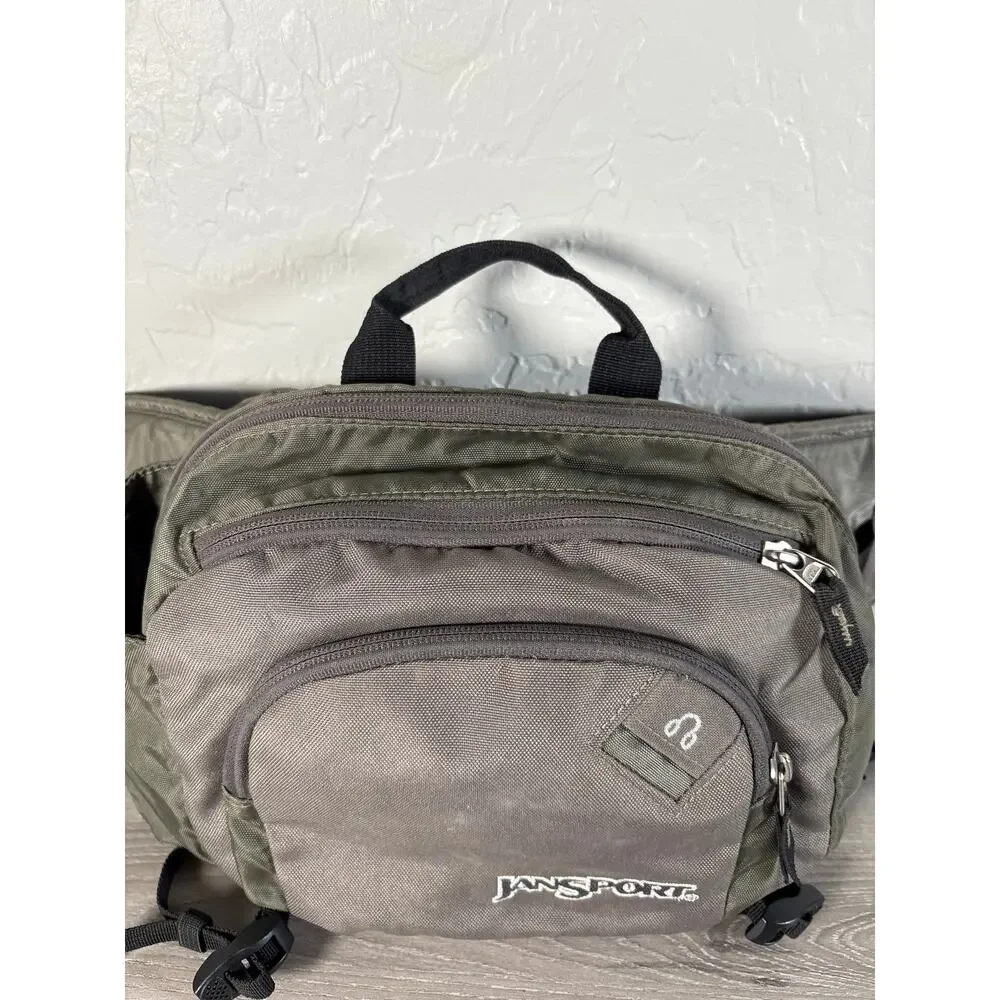Vintage JANSPORT Walkman Large Fanny‎ Hip Gray Waist Lumbar Pack Bag